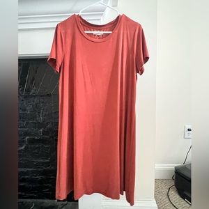 Madewell orange tshirt dress